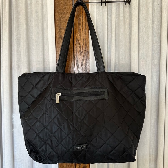Kenneth Cole Black Quilted Travel Shoulder Tote Bag - Picture 1 of 13
